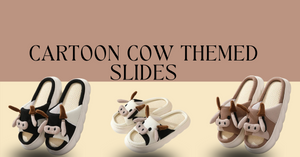 Step into Comfort and Fun with Cartoon Cow Themed Slides