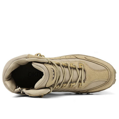 Waterproof Tactical Boots Zip Up High Top For Outdoor Wear