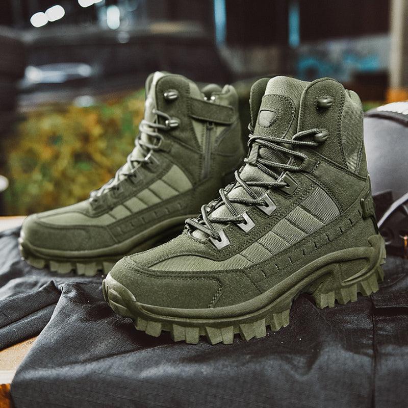 Waterproof Tactical Boots Zip Up High Top For Outdoor Wear