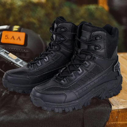 Waterproof Tactical Boots Zip Up High Top For Outdoor Wear