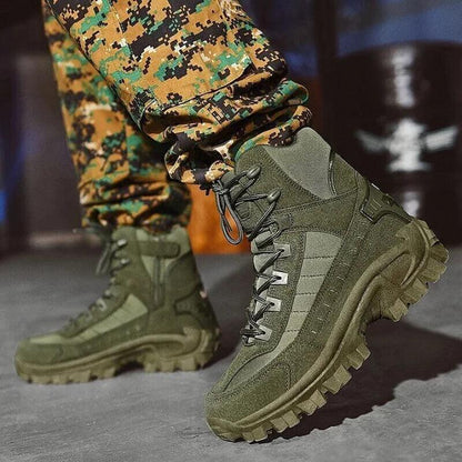 Waterproof Tactical Boots Zip Up High Top For Outdoor Wear