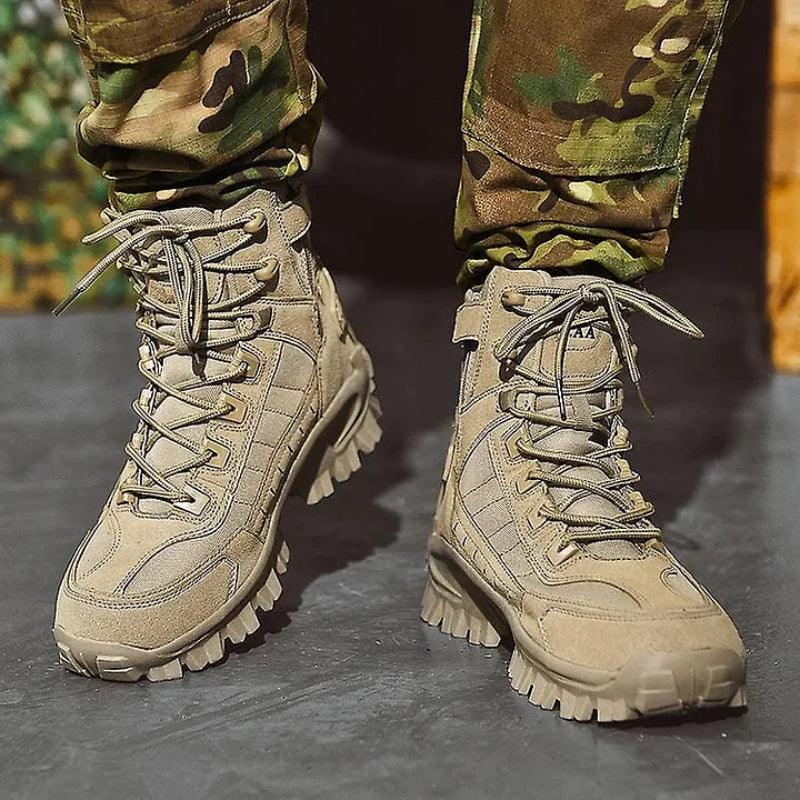 Waterproof Tactical Boots Zip Up High Top For Outdoor Wear