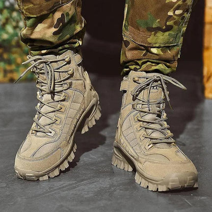 Waterproof Tactical Boots Zip Up High Top For Outdoor Wear