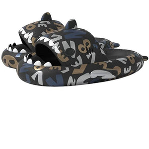 Soft Shark Slides With Eva Sole For Indoor Outdoor Use