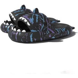 Soft Shark Slides With Eva Sole For Indoor Outdoor Use