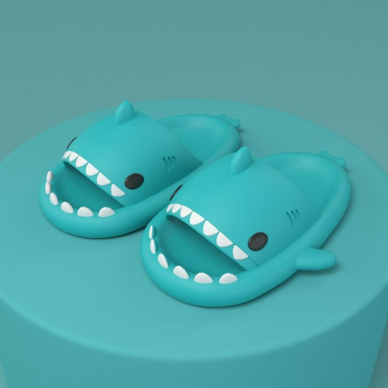 Non-Slip Solid Color Shark Shaped Slippers